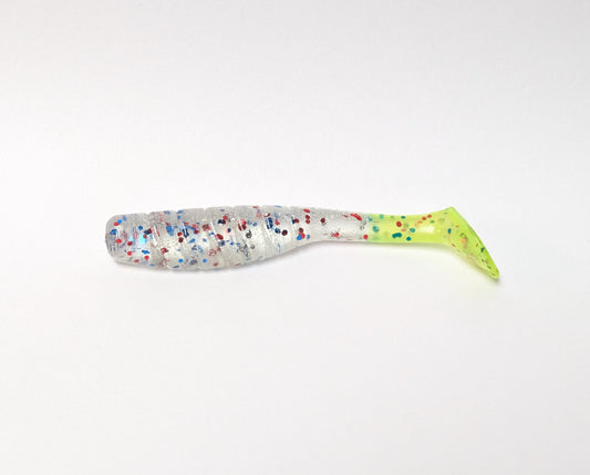 3.5" Mighty Mullet paddle tail 7-pack "Firecracker"